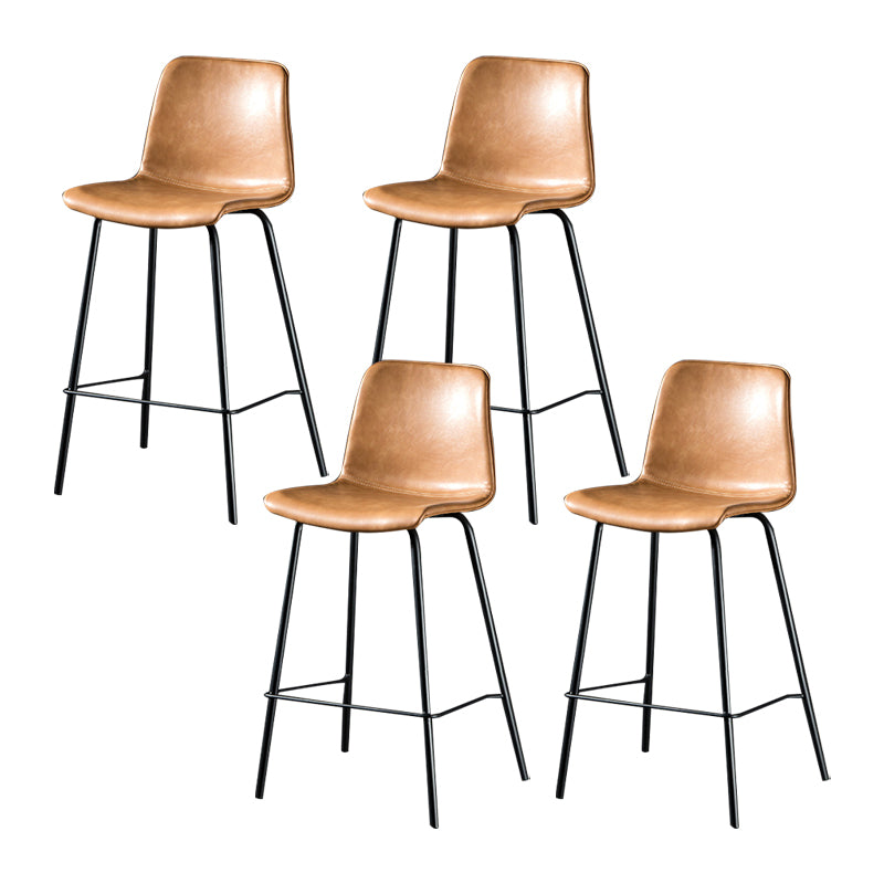 Modern Matte Finish PU Leather Barstool Low Back Restaurant Stool
