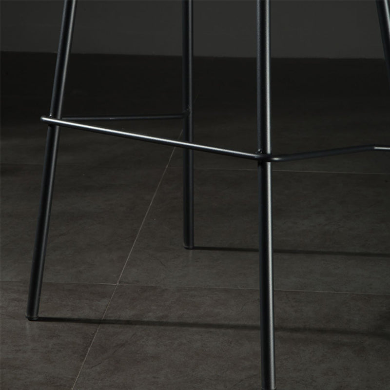 Modern Matte Finish PU Leather Barstool Low Back Restaurant Stool