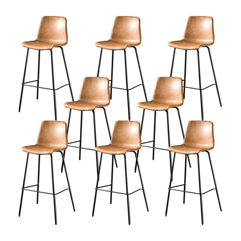 Modern Matte Finish PU Leather Barstool Low Back Restaurant Stool