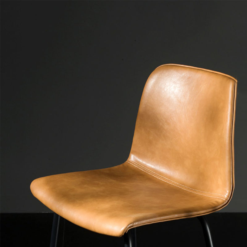 Modern Matte Finish PU Leather Barstool Low Back Restaurant Stool