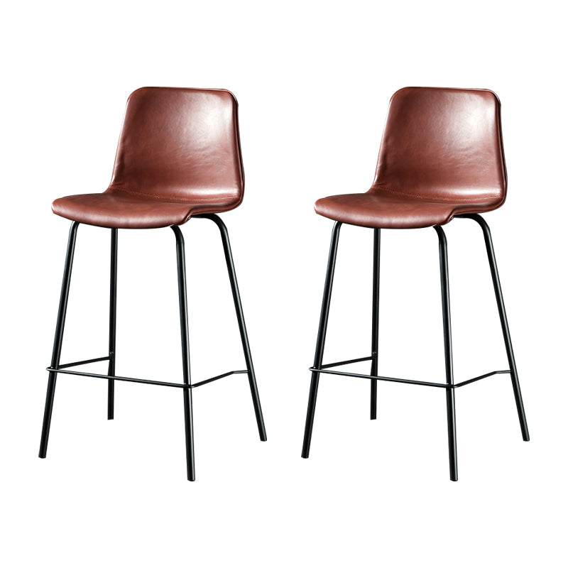 Modern Matte Finish PU Leather Barstool Low Back Restaurant Stool