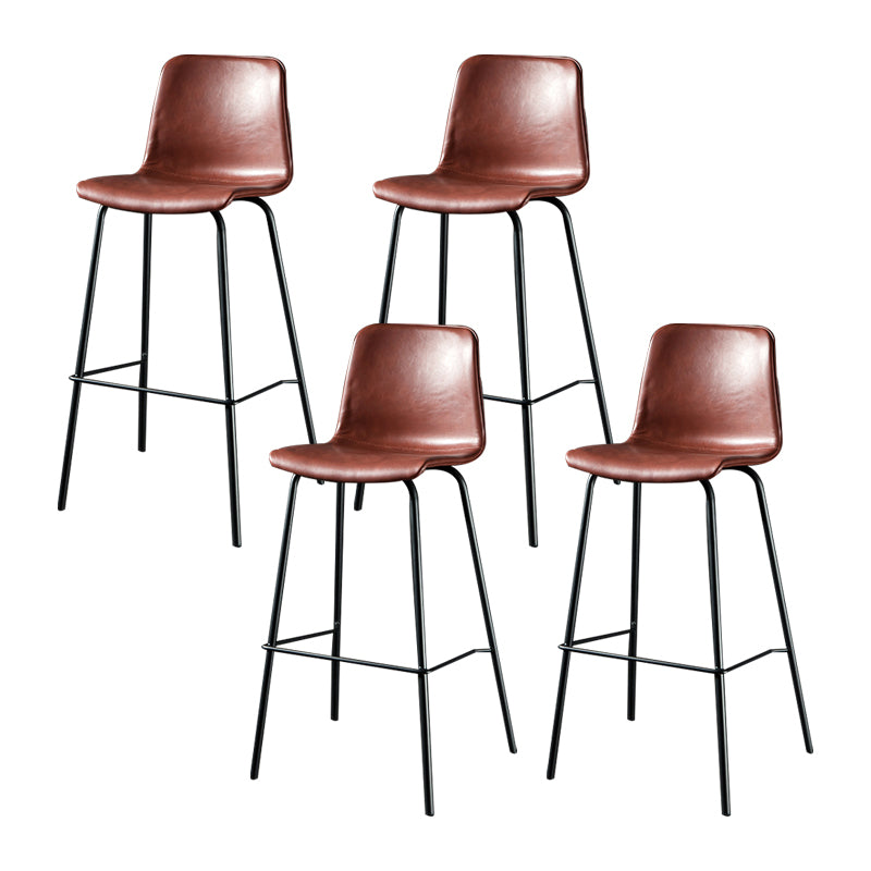 Modern Matte Finish PU Leather Barstool Low Back Restaurant Stool