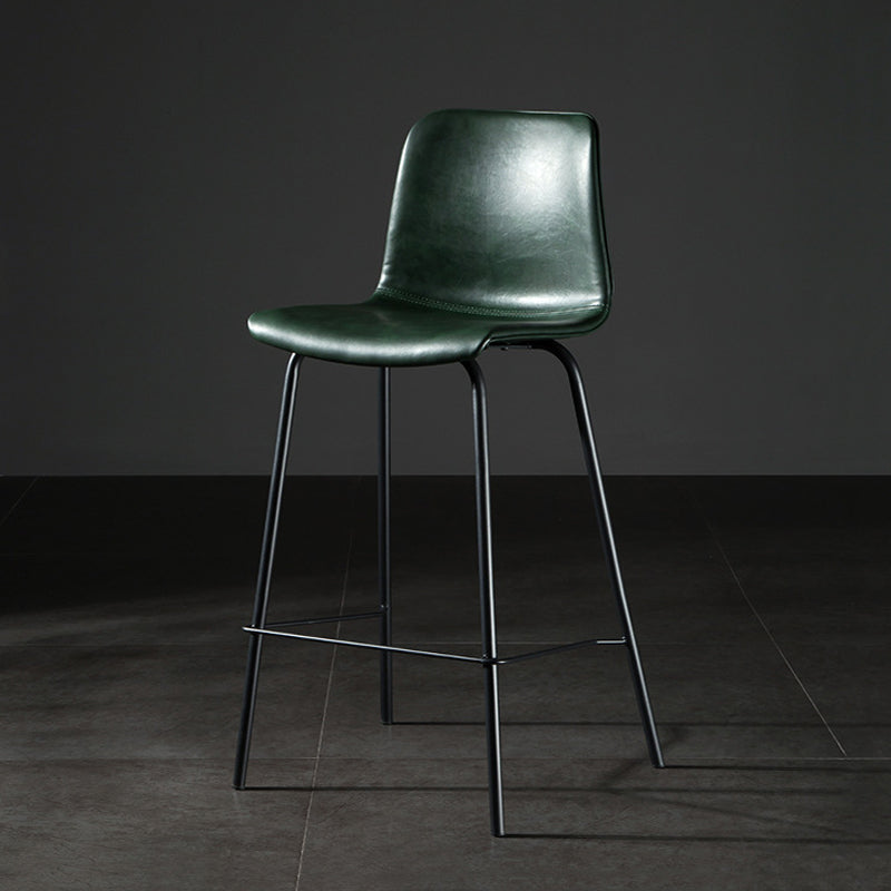 Modern Matte Finish PU Leather Barstool Low Back Restaurant Stool
