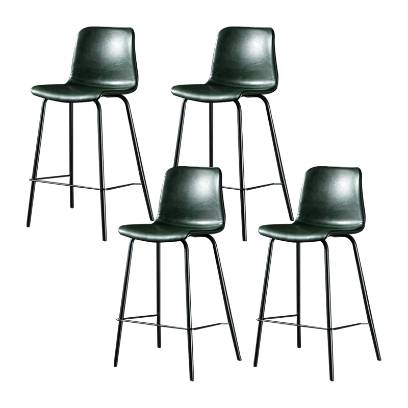 Modern Matte Finish PU Leather Barstool Low Back Restaurant Stool