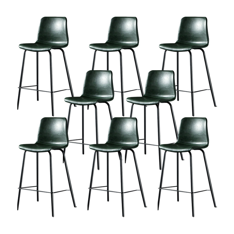 Modern Matte Finish PU Leather Barstool Low Back Restaurant Stool