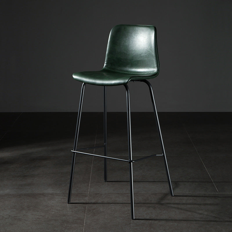Modern Matte Finish PU Leather Barstool Low Back Restaurant Stool