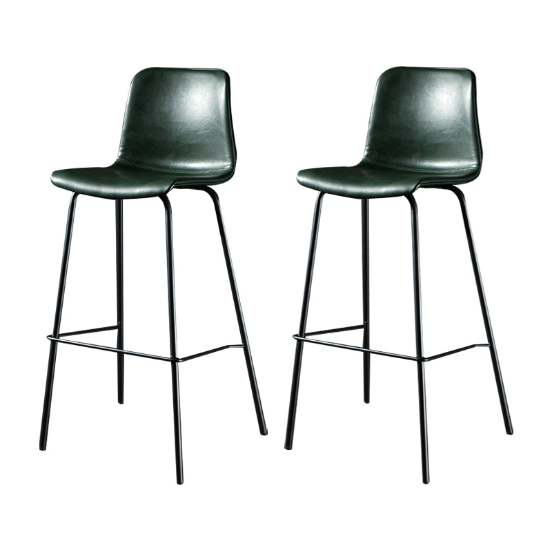Modern Matte Finish PU Leather Barstool Low Back Restaurant Stool