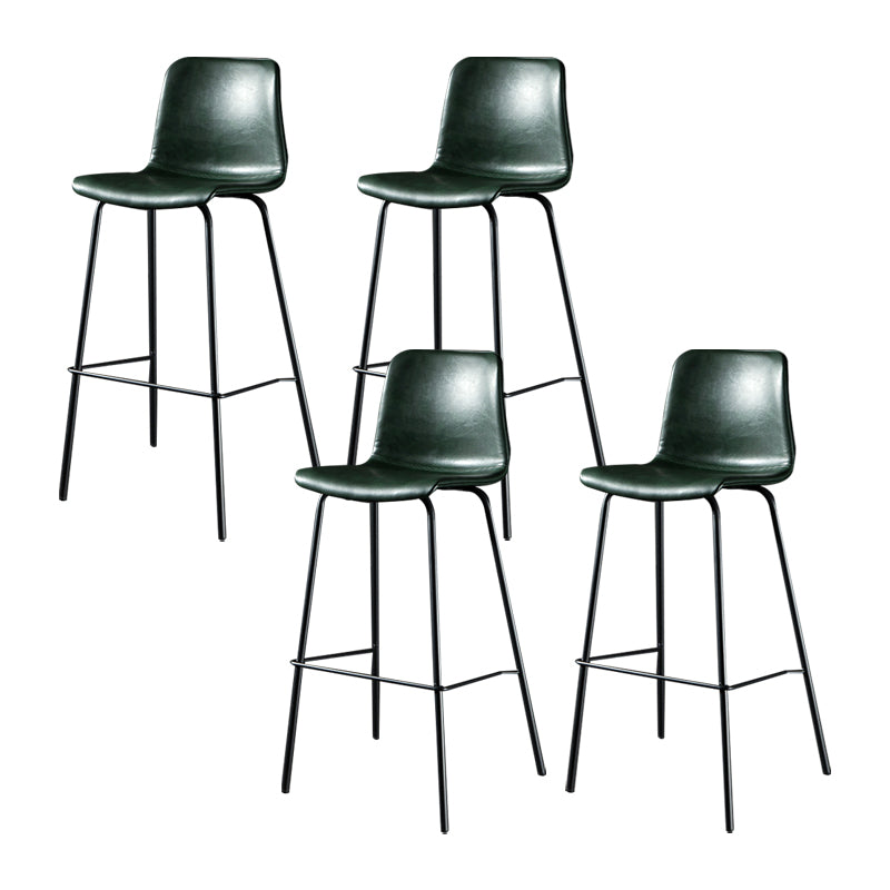 Modern Matte Finish PU Leather Barstool Low Back Restaurant Stool