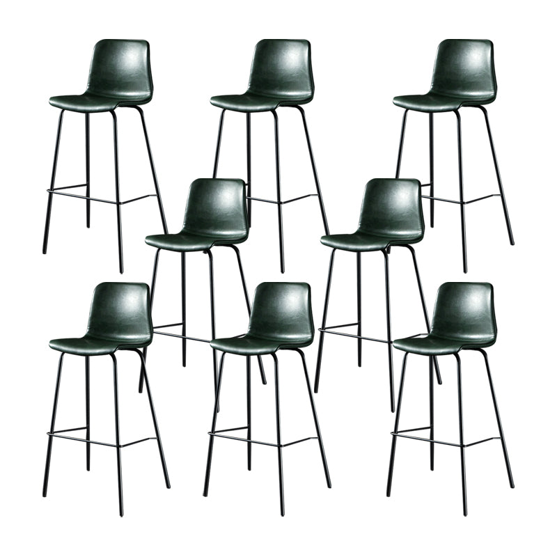 Modern Matte Finish PU Leather Barstool Low Back Restaurant Stool
