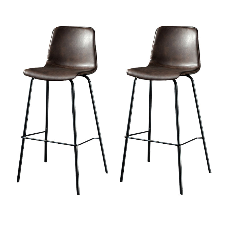 Modern Matte Finish PU Leather Barstool Low Back Restaurant Stool