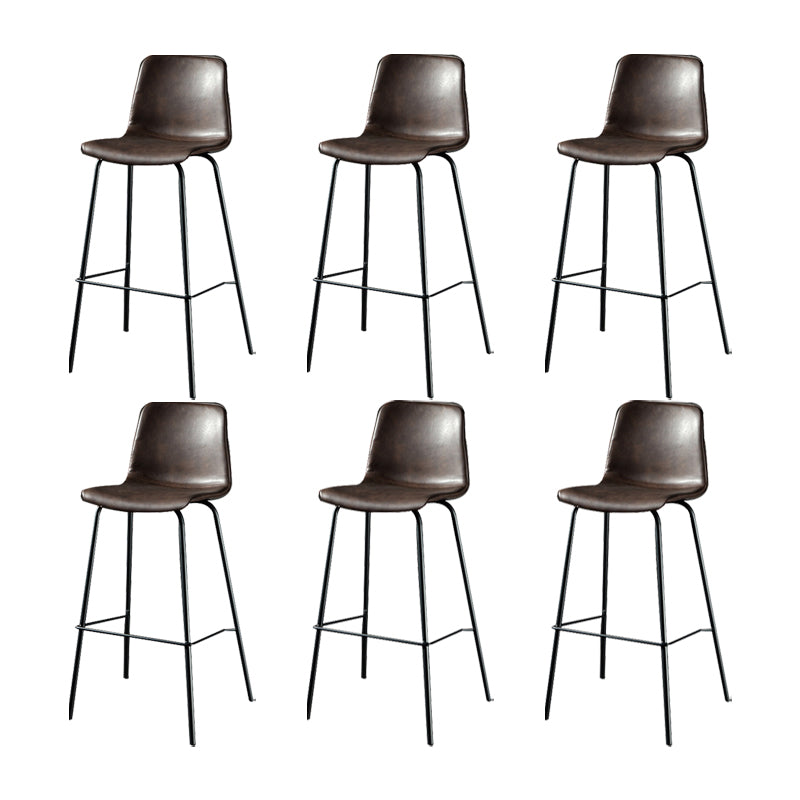 Modern Matte Finish PU Leather Barstool Low Back Restaurant Stool