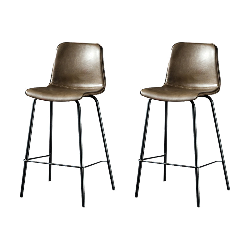 Modern Matte Finish PU Leather Barstool Low Back Restaurant Stool