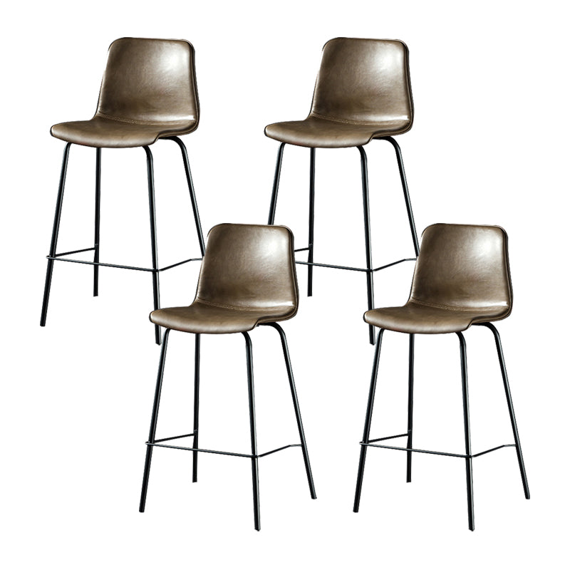 Modern Matte Finish PU Leather Barstool Low Back Restaurant Stool