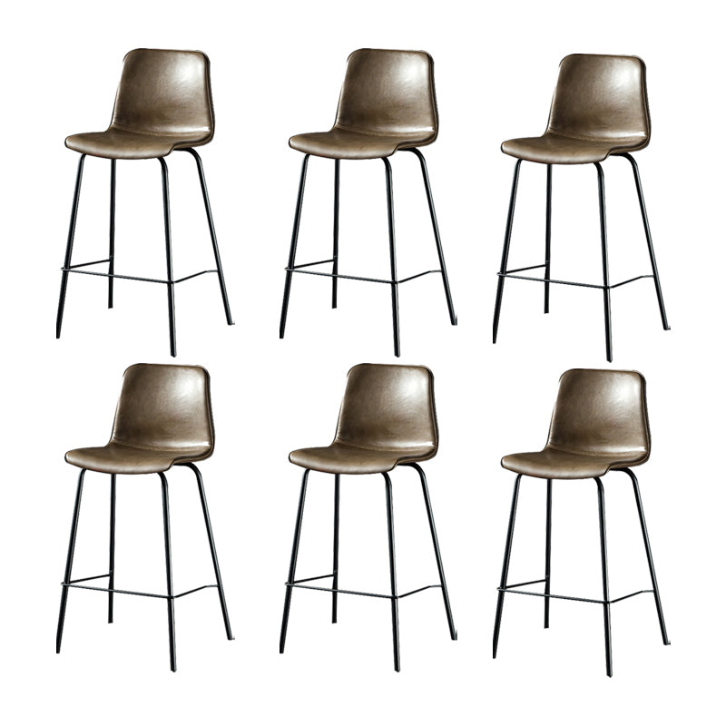 Modern Matte Finish PU Leather Barstool Low Back Restaurant Stool