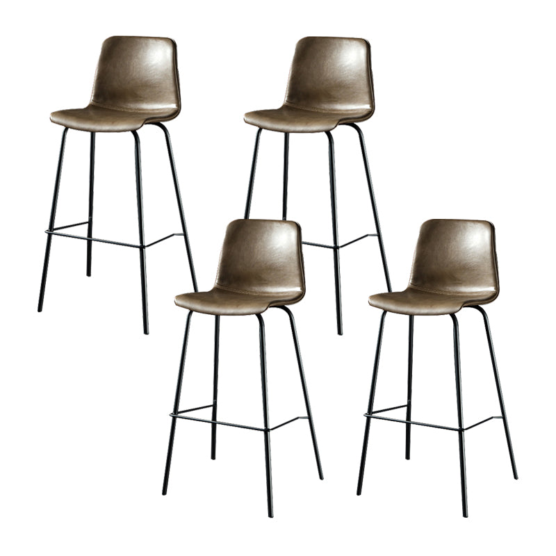 Modern Matte Finish PU Leather Barstool Low Back Restaurant Stool