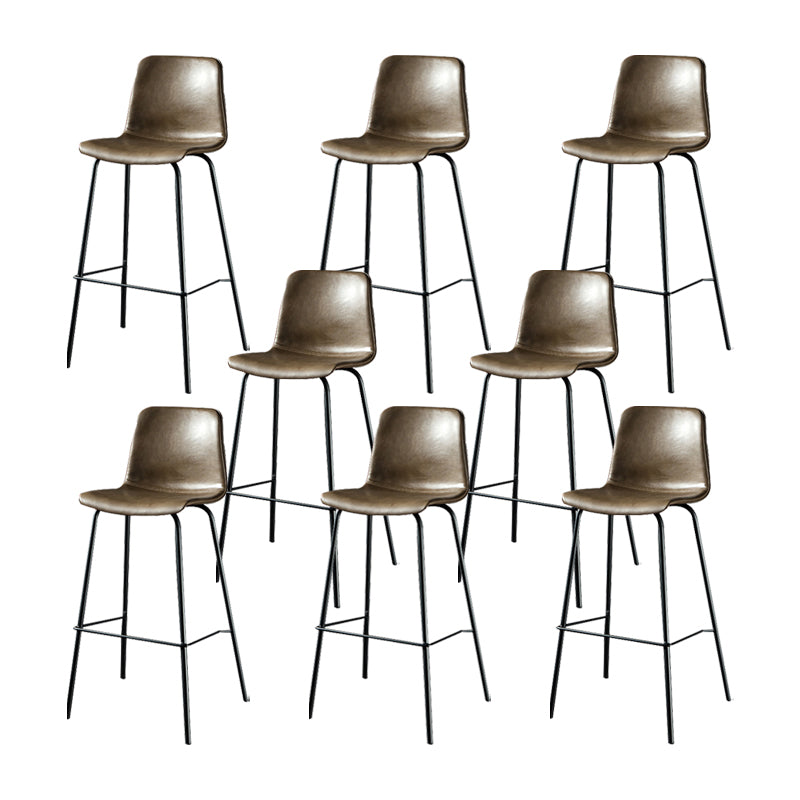 Modern Matte Finish PU Leather Barstool Low Back Restaurant Stool