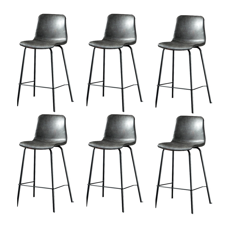 Modern Matte Finish PU Leather Barstool Low Back Restaurant Stool