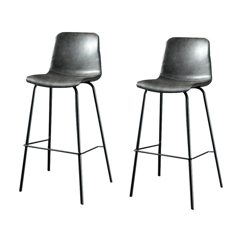 Modern Matte Finish PU Leather Barstool Low Back Restaurant Stool