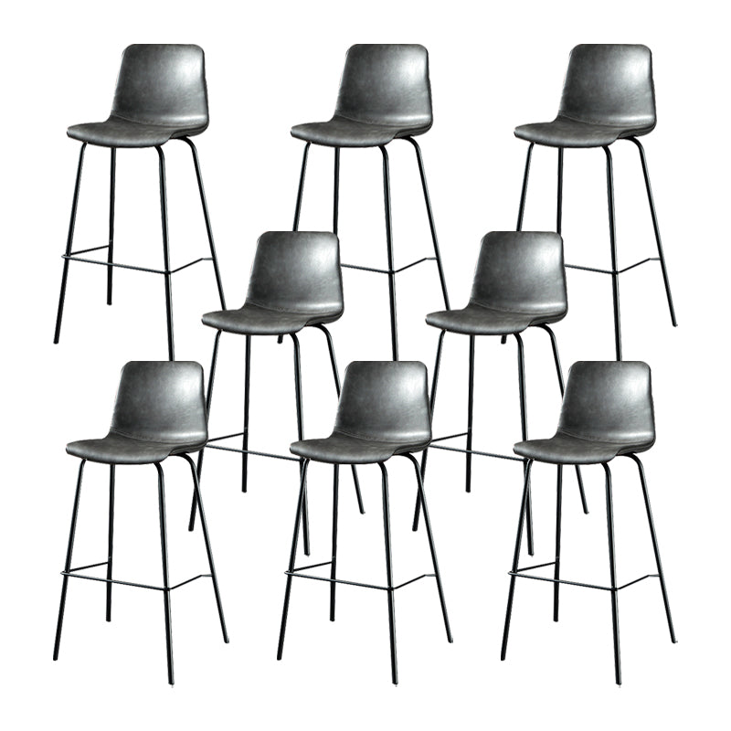 Modern Matte Finish PU Leather Barstool Low Back Restaurant Stool