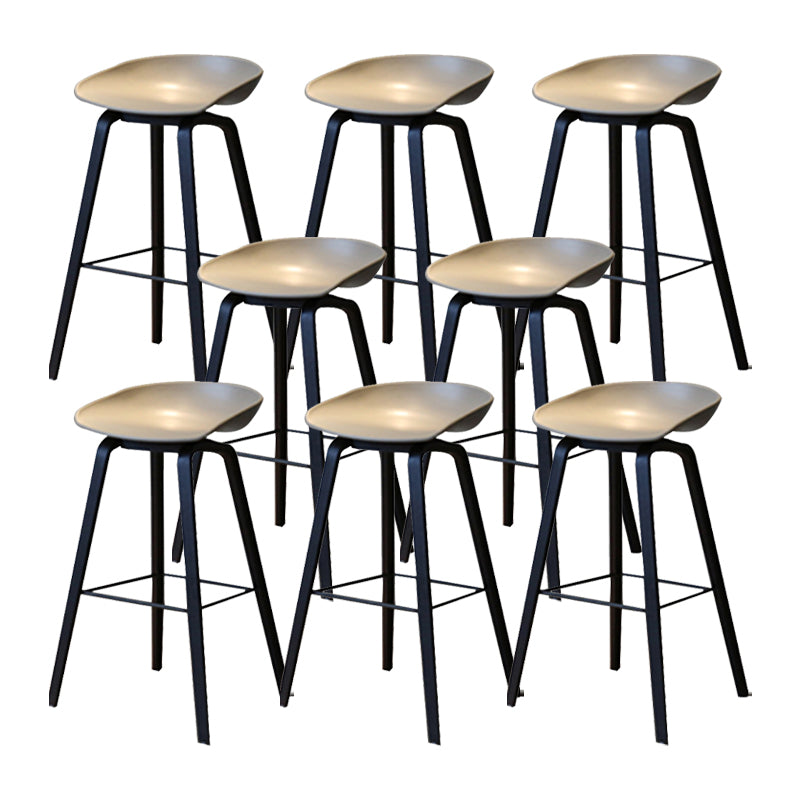 Modern Solid Wood Counter Stool Low Back Armless Bar Stool with Footrest