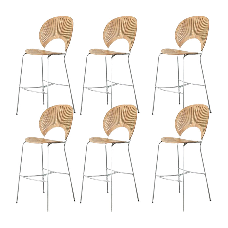 Industrial Full Back Counter Stool Armless Stackable Bar Chair with Metal Legs