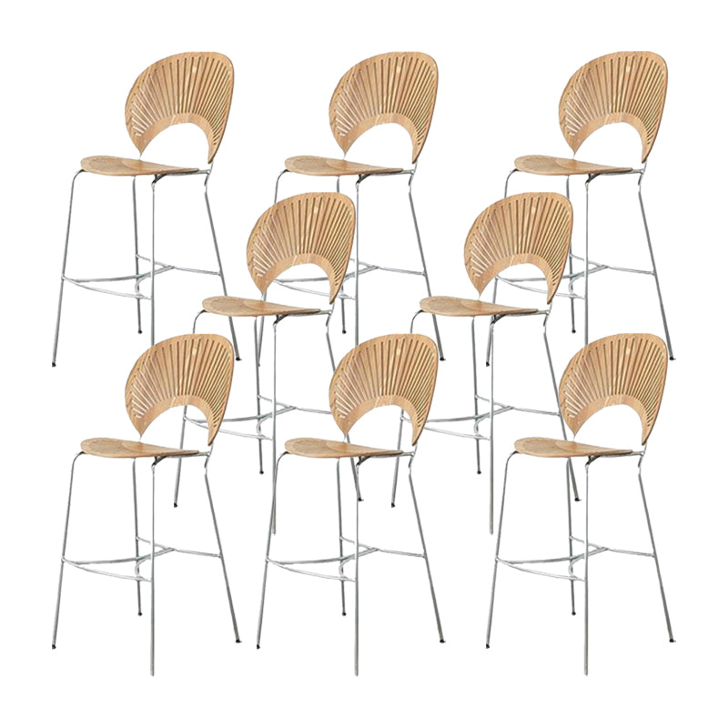 Industrial Full Back Counter Stool Armless Stackable Bar Chair with Metal Legs