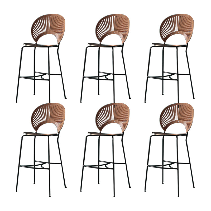 Industrial Full Back Counter Stool Armless Stackable Bar Chair with Metal Legs