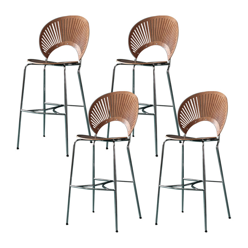 Industrial Full Back Counter Stool Armless Stackable Bar Chair with Metal Legs