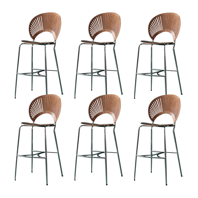 Industrial Full Back Counter Stool Armless Stackable Bar Chair with Metal Legs