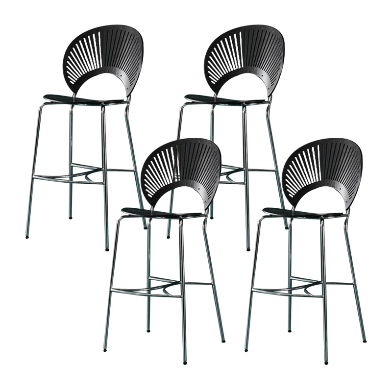 Industrial Full Back Counter Stool Armless Stackable Bar Chair with Metal Legs