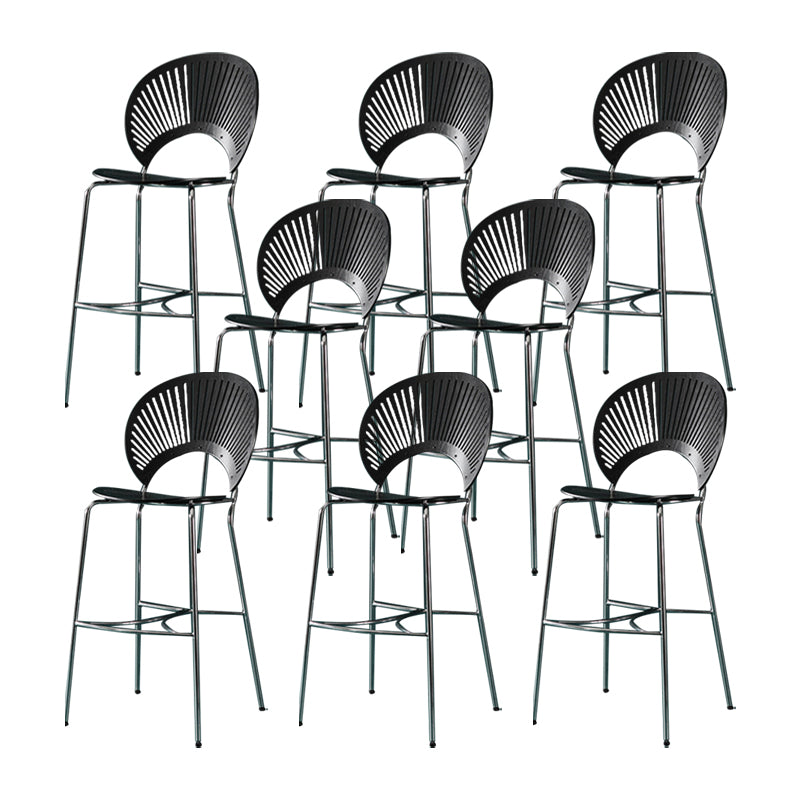 Industrial Full Back Counter Stool Armless Stackable Bar Chair with Metal Legs