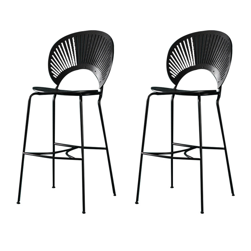 Industrial Full Back Counter Stool Armless Stackable Bar Chair with Metal Legs