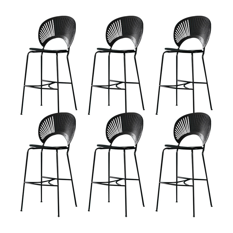Industrial Full Back Counter Stool Armless Stackable Bar Chair with Metal Legs