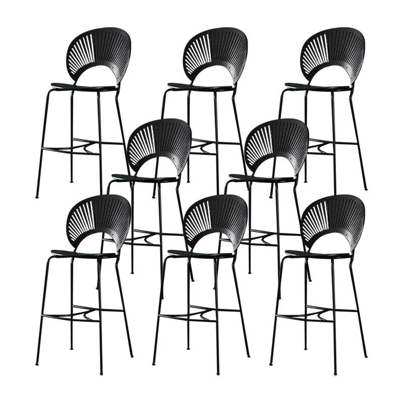 Industrial Full Back Counter Stool Armless Stackable Bar Chair with Metal Legs