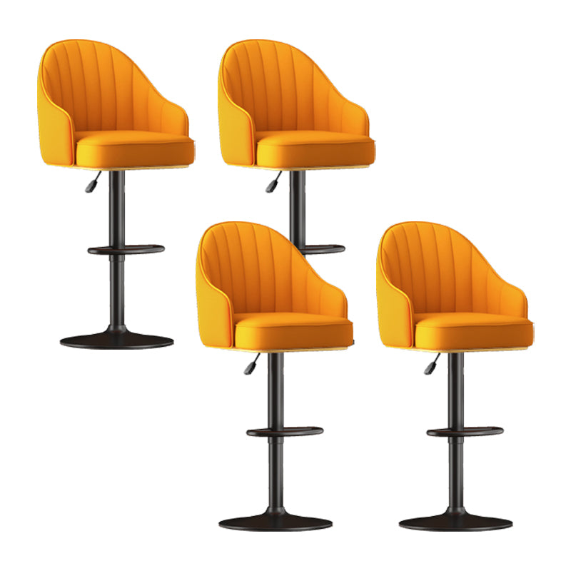 Home Adjustable Height Swivel Stool Contemporary Leather Barstool