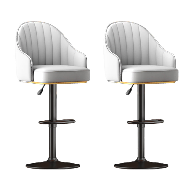 Home Adjustable Height Swivel Stool Contemporary Leather Barstool