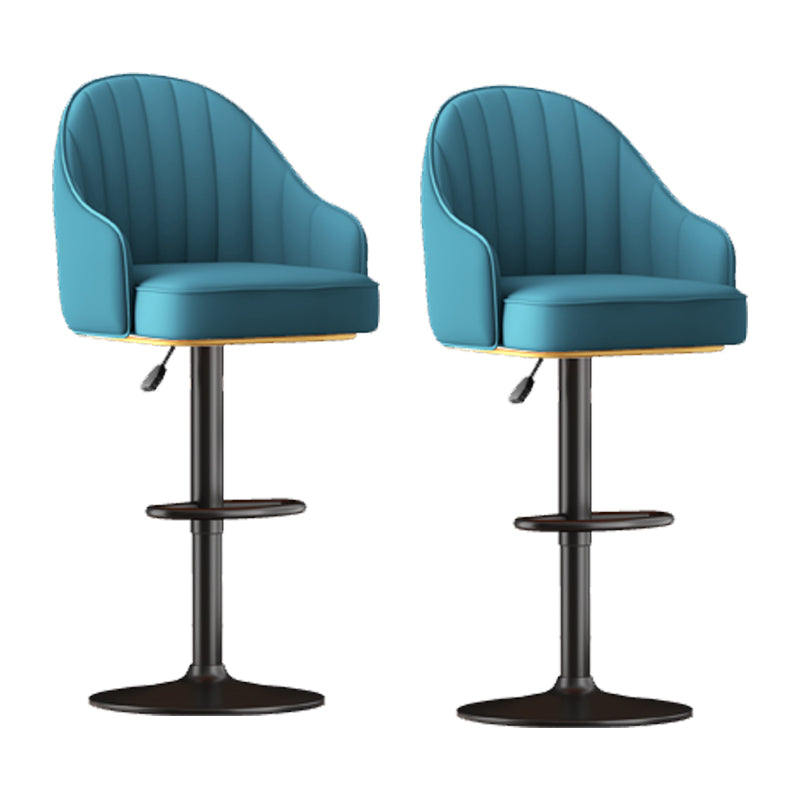 Home Adjustable Height Swivel Stool Contemporary Leather Barstool