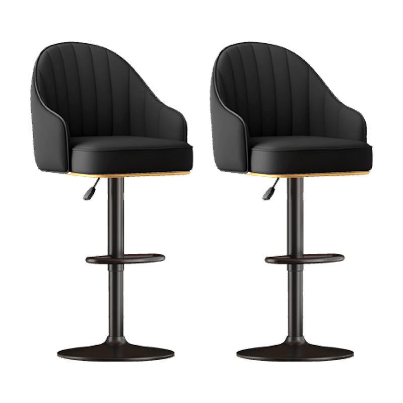 Home Adjustable Height Swivel Stool Contemporary Leather Barstool