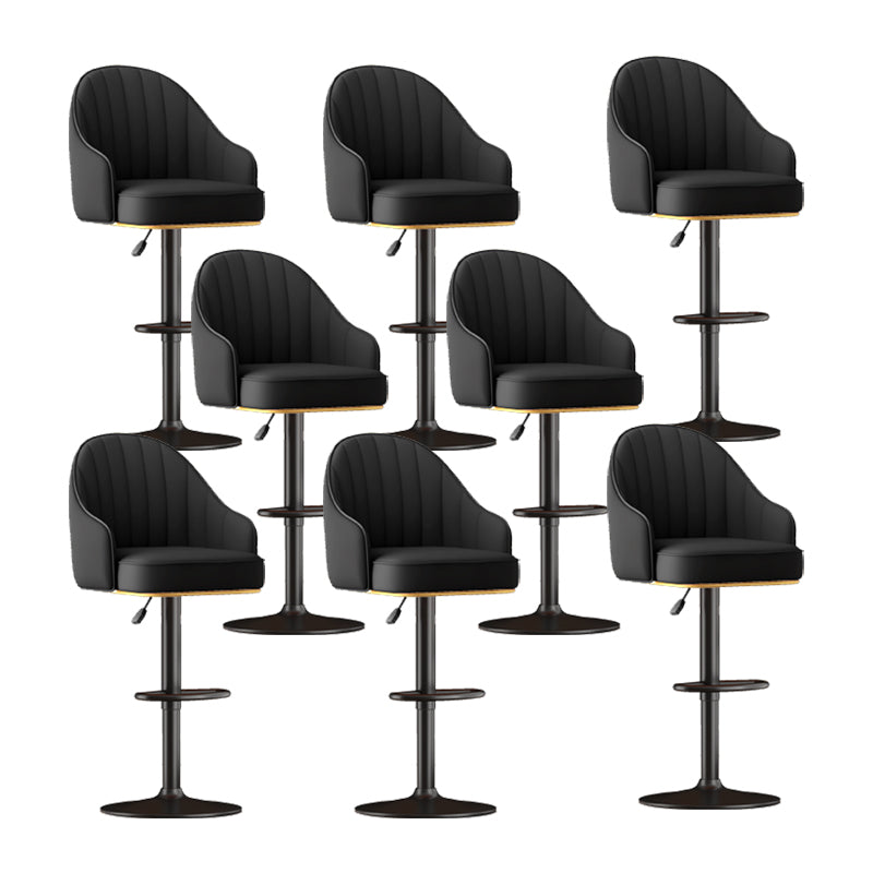 Home Adjustable Height Swivel Stool Contemporary Leather Barstool