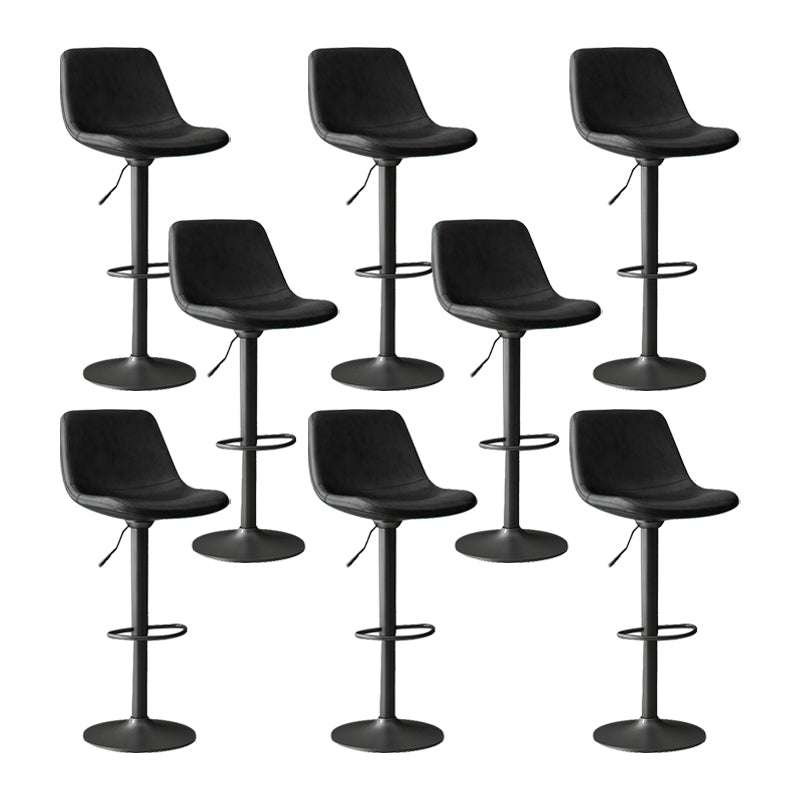 Home Footrest Adjustable Height Stool Contemporary Leather Barstool