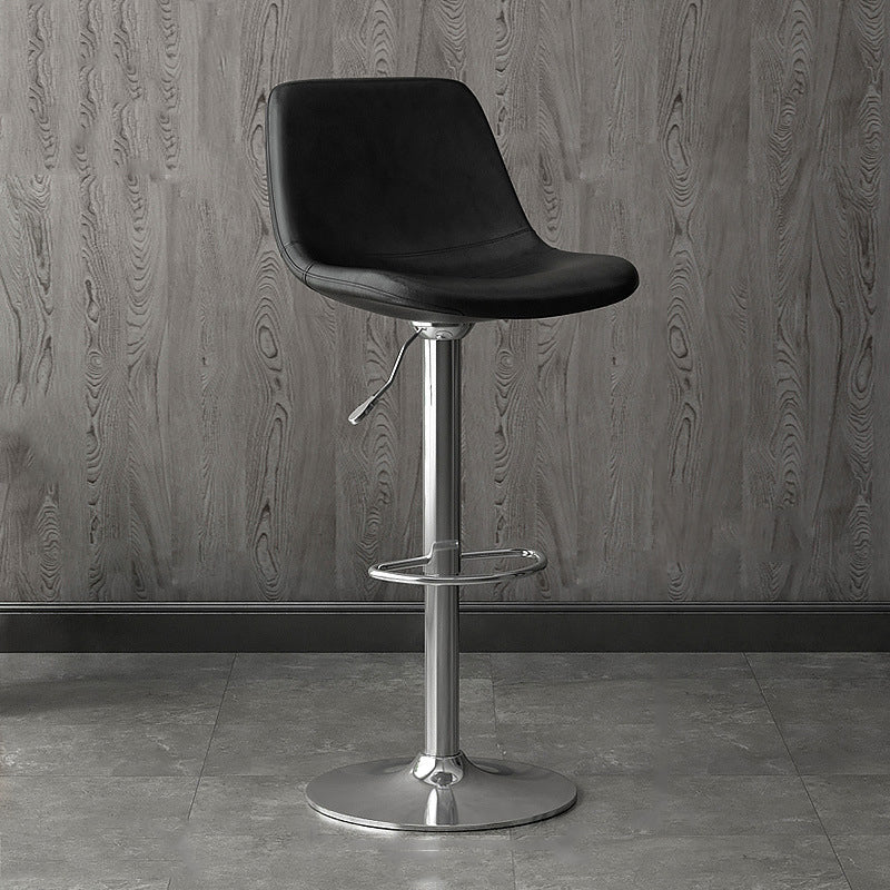 Home Footrest Adjustable Height Stool Contemporary Leather Barstool