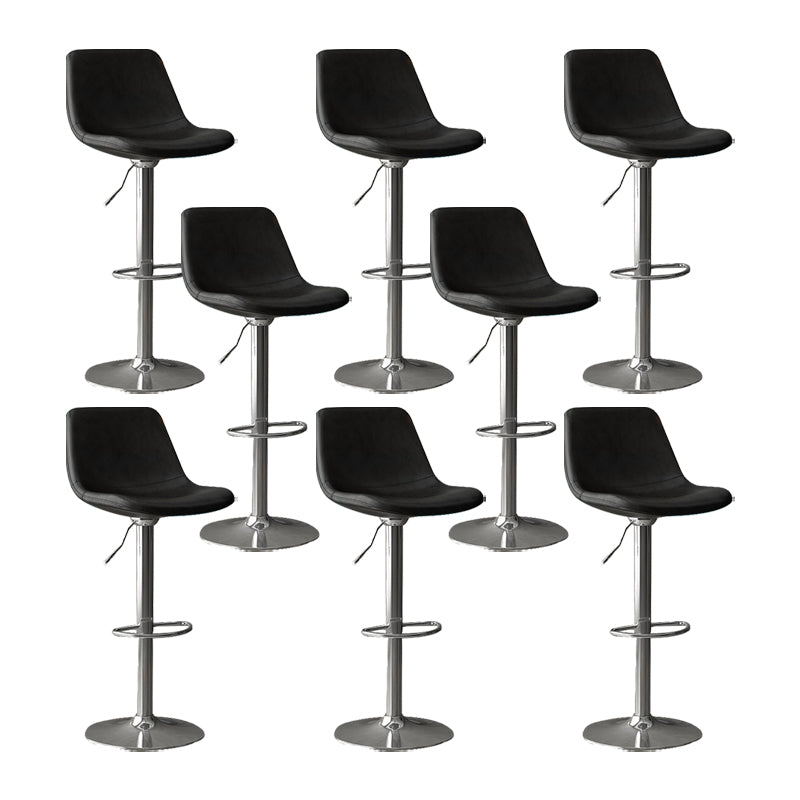 Home Footrest Adjustable Height Stool Contemporary Leather Barstool