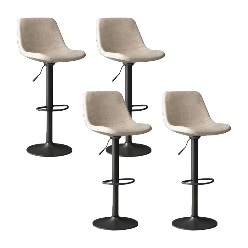 Home Footrest Adjustable Height Stool Contemporary Leather Barstool