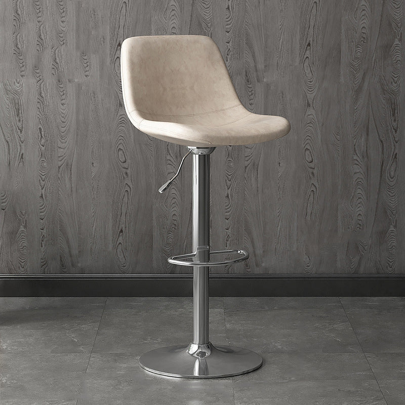 Home Footrest Adjustable Height Stool Contemporary Leather Barstool