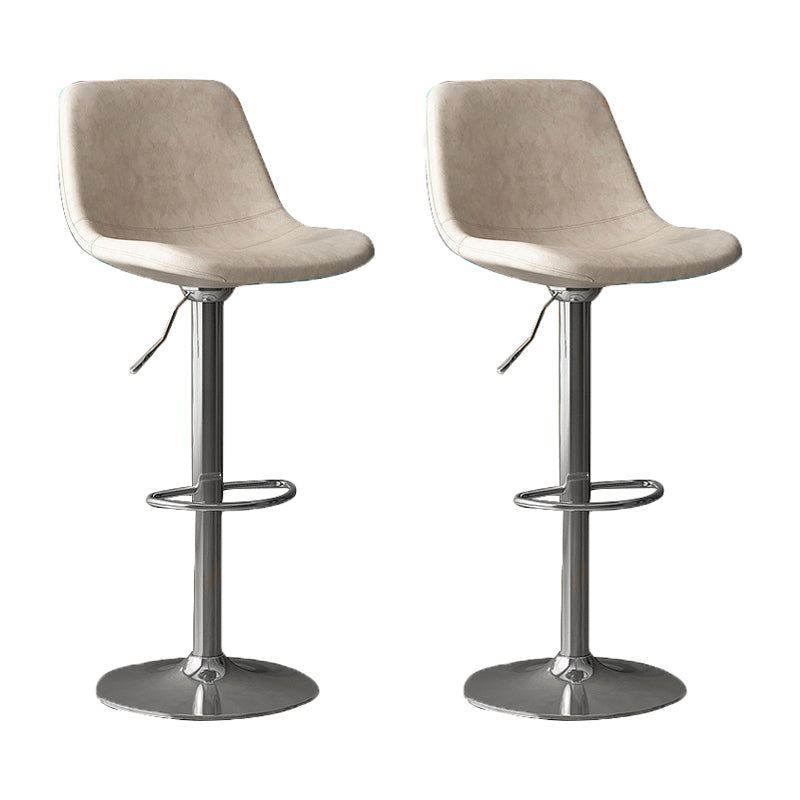 Home Footrest Adjustable Height Stool Contemporary Leather Barstool