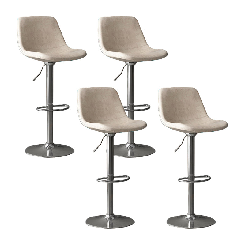 Home Footrest Adjustable Height Stool Contemporary Leather Barstool