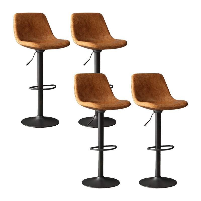 Home Footrest Adjustable Height Stool Contemporary Leather Barstool