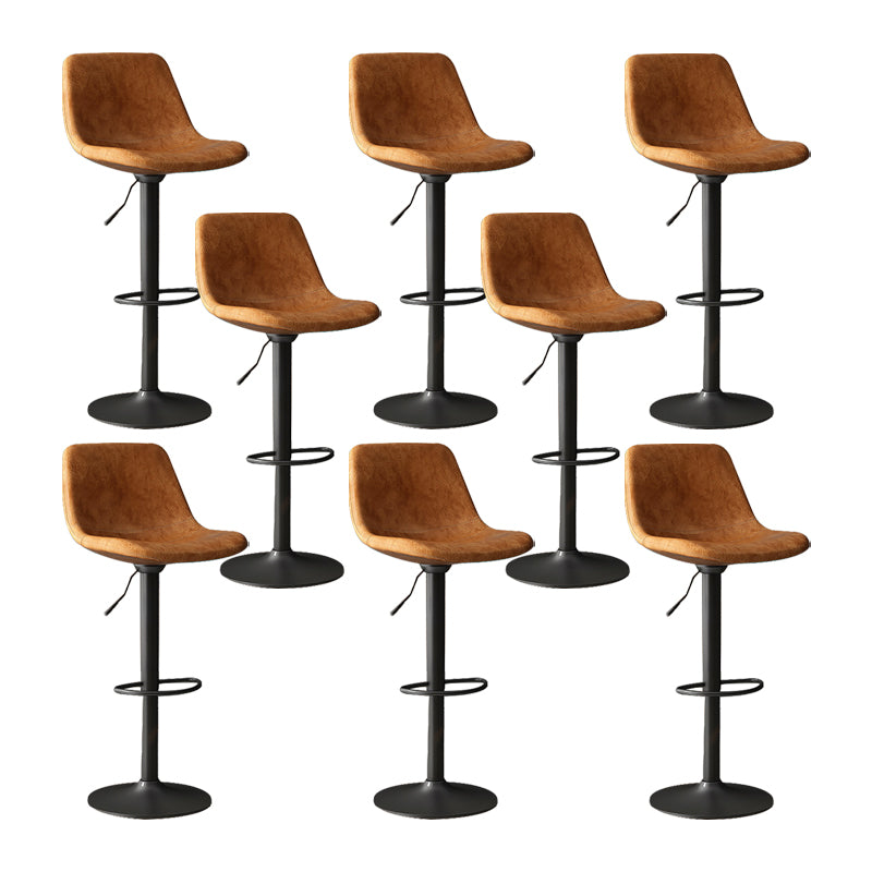 Home Footrest Adjustable Height Stool Contemporary Leather Barstool