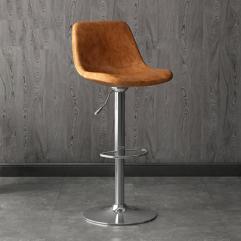 Home Footrest Adjustable Height Stool Contemporary Leather Barstool