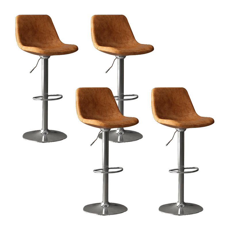 Home Footrest Adjustable Height Stool Contemporary Leather Barstool